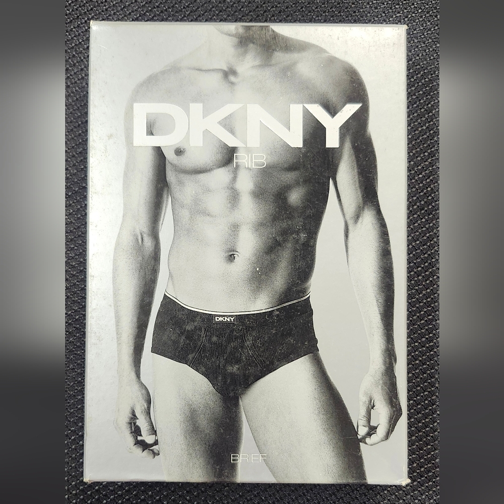 DKNY Men's Rib Black Briefs Vintage
